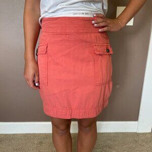 Anthropologie Utility Pocket Skirt – Coral | Size 4